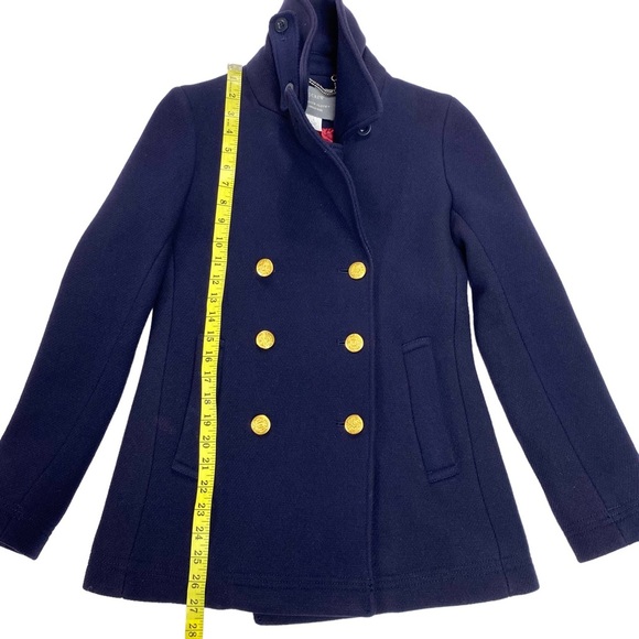J. Crew Stadium Cloth by Nello Gori Wool Blend Classic Pea Coat Navy Blue 49360 - Picture 11 of 14